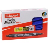 Маркер перманентный Luxor 150 двухсторонний, синий, 0,7-1 мм