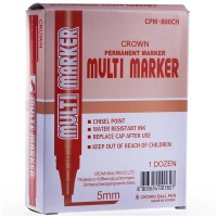 Маркер перманентный Crown Multi Marker CPM-800CH красный, скошенный, 1-5 мм