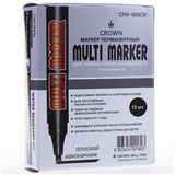 Маркер перманентный Crown Multi Marker CPM-800CH черный, скошенный, 1-5 мм