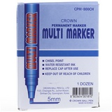 Маркер перманентный Crown Multi Marker CPM-800CH синий, скошенный, 1-5 мм
