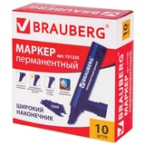 Маркер перманентный BRAUBERG &quot;JUMBO&quot; 151225, синий, скошенный наконечник 3-10 мм