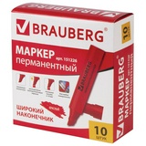 Маркер перманентный BRAUBERG &quot;JUMBO&quot; 151226, красный, скошенный наконечник 3-10 мм