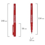 Маркер перманентный BRAUBERG &#34;Super Slim&#34;, красный, тонкий металлический наконечник, 0,8 мм, 151634