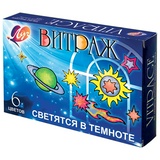 Краски по стеклу (витражные) ЛУЧ Витраж светящийся 6 цветов по 20 мл, шаблоны, 23С1452-08