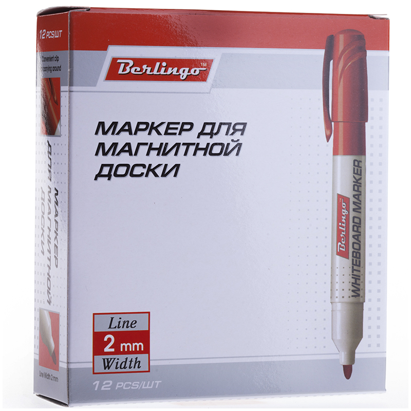 Маркер для досок Berlingo PM6212 красный, 2 мм