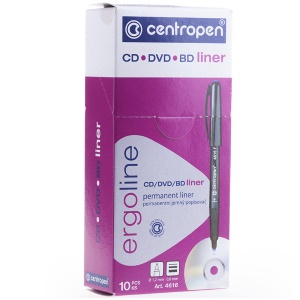 Маркер для CD и DVD красный Centropen, трехгранная форма захвата, 0,6 мм, 4616, 6 4616 0104