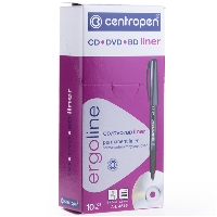 Маркер для CD и DVD черный Centropen, трехгранная форма захвата, 0,6 мм, 4616, 6 4616 0112