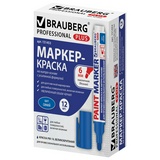 Маркер-краска лаковый BRAUBERG PROFESSIONAL PLUS EXTRA 151453, 6 мм, синий, нитро-основа