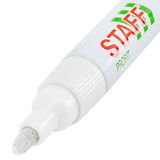 Маркер-краска лаковый (paint marker) 2-4 мм, БЕЛЫЙ, НИТРО-ОСНОВА, STAFF PROFIT, для любых поверхностей, 152577