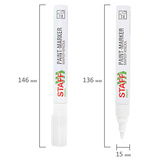 Маркер-краска лаковый (paint marker) 2-4 мм, БЕЛЫЙ, НИТРО-ОСНОВА, STAFF PROFIT, для любых поверхностей, 152577