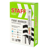 Маркер-краска лаковый (paint marker) 2-4 мм, ЧЕРНЫЙ, НИТРО-ОСНОВА, STAFF PROFIT, для любых поверхностей, 152578