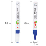 Маркер-краска лаковый (paint marker) 2-4 мм, СИНИЙ, НИТРО-ОСНОВА, STAFF PROFIT, для любых поверхностей, 152581