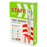Маркер-краска лаковый (paint marker) 2-4 мм, КРАСНЫЙ, НИТРО-ОСНОВА, STAFF PROFIT, для любых поверхностей, 152582
