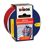 Клейкая лента светоотражающая Unibob 48 мм х 5 м, красно-белый