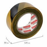 Лента сигнальная желто-черная, 50 мм х 200 м, BRAUBERG &quot;Грандмастер&quot;, основа полиэтилен, 604891