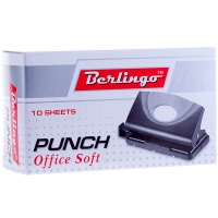 Дырокол Berlingo DDp_10161 Office Soft, до 10 л, пластиковый, черный, с линейкой
