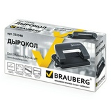 Дырокол BRAUBERG &quot;Nero&quot;, металлический, на 10 листов, черный