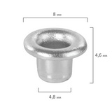 Люверсы BRAUBERG 227794, 250 шт, внутренний диаметр 4,8 мм, длина 4,6 мм, серебристые