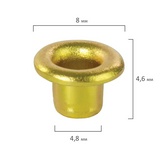 Люверсы BRAUBERG 227793, 250 шт, внутренний диаметр 4,8 мм, длина 4,6 мм, золотистые