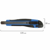 Нож канцелярский BRAUBERG Universal 236970, автофиксатор, резиновые вставки, 9 мм