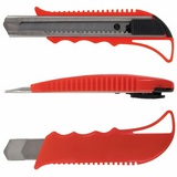 Нож канцелярский 18 мм STAFF &quot;Profit&quot;, усиленный, металлические направляющие, автофиксатор, ассорти, 237083