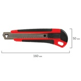 Нож канцелярский 18 мм BRAUBERG &quot;Universal&quot;, 3 лезвия в комплекте, автофиксатор, черно-красный, 271351