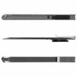 Нож канцелярский 9 мм STAFF &quot;Manager&quot;, усиленный, металлический корпус, автофиксатор, клип, 237081