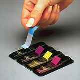 Клейкие закладки Post-it пластиковые 4 цвета по 35 листов 11.9x43.1 мм в диспенсерах