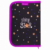 Пенал BRAUBERG, 1 отделение, 2 откидные планки, полиэстер, 21х14 см, &quot;Shiny star&quot;, 270312