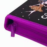 Пенал BRAUBERG, 1 отделение, 2 откидные планки, полиэстер, 21х14 см, &quot;Shiny star&quot;, 270312