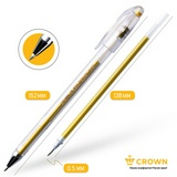 Набор гелевых ручек Crown HJR-500GSM, 6 цветов, 0.5 мм, металлик