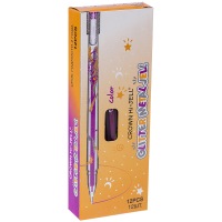 Ручка гелевая Crown &quot;Glitter Metal Jell&quot; MTJ-500GLS(D), розовая с блестками, 0.8 мм