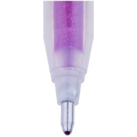 Ручка гелевая Crown &quot;Glitter Metal Jell&quot; MTJ-500GLS(D), розовая с блестками, 0.8 мм