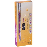 Ручка гелевая Crown &quot;Glitter Metal Jell&quot; MTJ-500GLS(D), фиолетовая с блестками, 0.8 мм