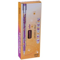 Ручка гелевая Crown &quot;Glitter Metal Jell&quot; MTJ-500GLS(D), оранжевая с блестками, 0.8 мм