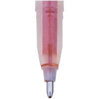 Ручка гелевая Crown &quot;Glitter Metal Jell&quot; MTJ-500GLS(D), оранжевая с блестками, 0.8 мм