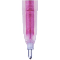 Ручка гелевая Crown &quot;Glitter Metal Jell&quot; MTJ-500GLS(D) красная с блестками, 0.8 мм