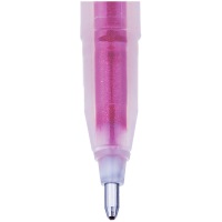 Ручка гелевая Crown &quot;Glitter Metal Jell&quot; MTJ-500GLS(D) красная с блестками, 0.8 мм