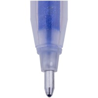 Ручка гелевая Crown &quot;Glitter Metal Jell&quot; MTJ-500GLS(D) синяя с блестками, 0.8 мм