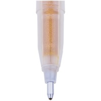Ручка гелевая Crown &quot;Glitter Metal Jell&quot; MTJ-500GLS(D), золото с блестками, 0.8 мм