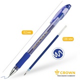 Ручка гелевая Crown Hi-Jell Needle Grip HJR-500RNB синяя, игольчатый стержень, 0.7 мм