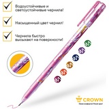 Набор гелевых ручек Crown &quot;Glitter Metal Jell&quot; MTJ-500GL/6, 6шт., 6 цветов, 0.8 мм, с блестками