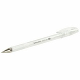 Ручка гелевая BRAUBERG &quot;White Pastel&quot;, БЕЛАЯ, корпус прозрачный, узел 1 мм, линия письма 0,5 мм, 143417