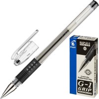 Ручка гелевая Pilot BLGP-G1-5-B GRIP с резиновым упором, черная, 0.5 мм