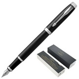 Ручка перьевая PARKER IM Core Black Lacquer CT 1931644, корпус черный глянцевый лак, хромированные детали, синяя,
