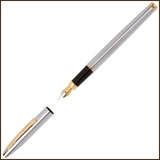 Ручка перьевая Luxor &quot;Sterling&quot; синяя, 0,8мм, корпус хром/золото