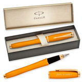 Ручка перьевая Parker Urban Premium Mandarin Yellow GT SP1892540, цвет корпуса желтый с золотой отделкой