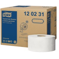 Бумага туалетная Tork Advanced T2 120231, 2-слойная, белая, 170 м рулон, 12 рул