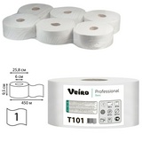 Бумага туалетная Veiro Professional Q1 Basic Т101, 1-слойная, 450 м. рул, белая