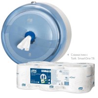 Бумага туалетная в рулонах Tork SmartOne T8 472115/472242 207 м, 1150 л, 6 рул. 2-слойная, белая